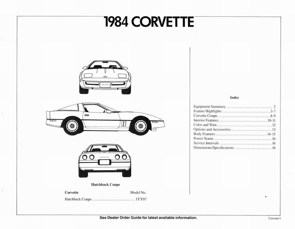 1984 Corvette Dealer Sales Album Page 11